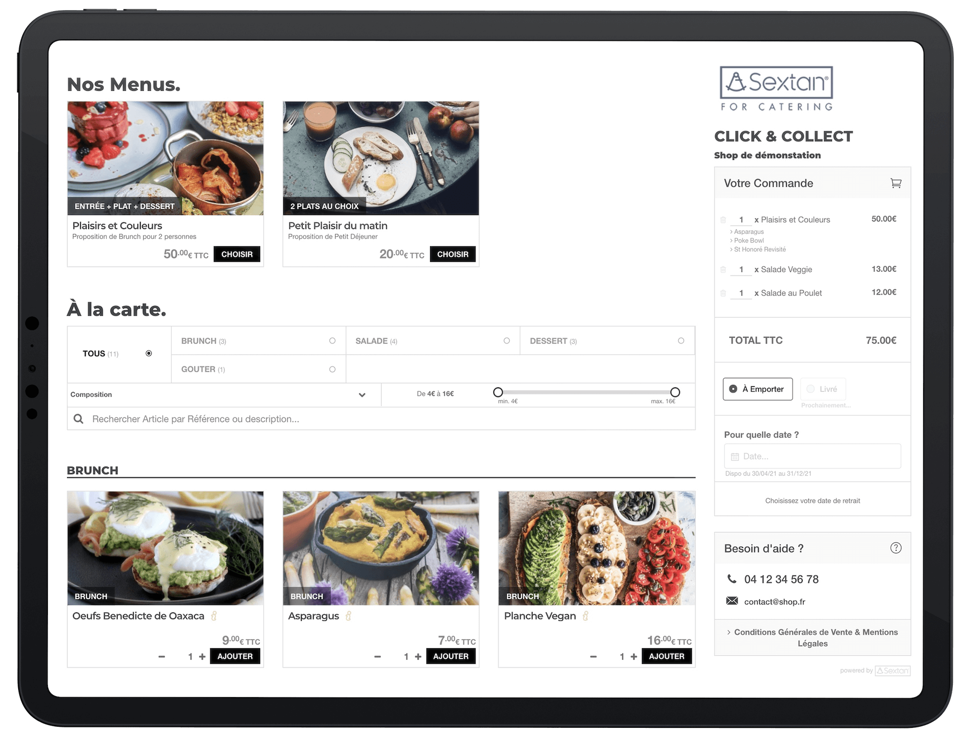 Module Boutique en ligne - Vente en ligne pour traiteurs