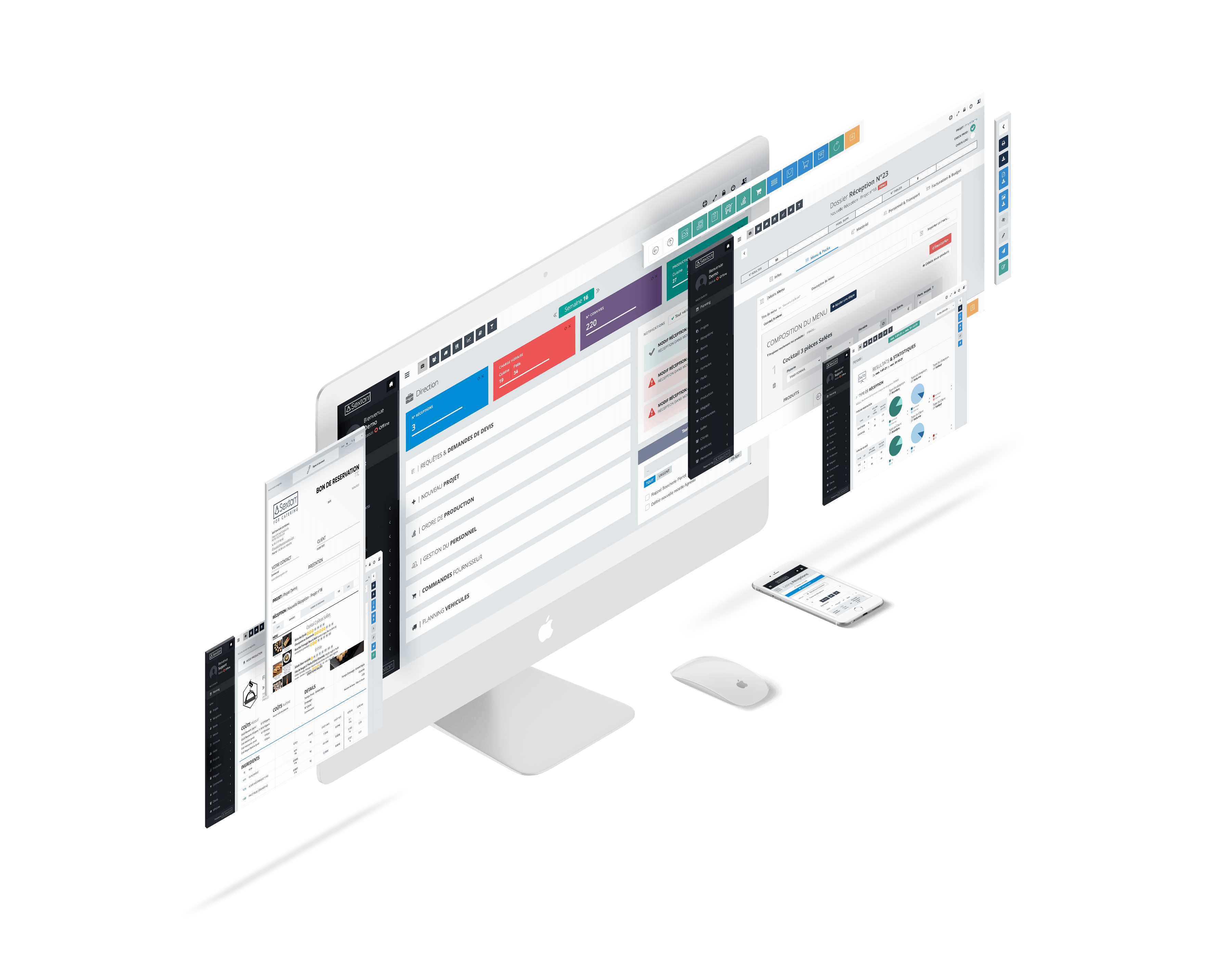Captures d'écran SEXTAN FOR CATERING sur desktop et mobile